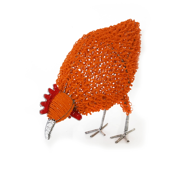 bead & wire chicken - orange - 2